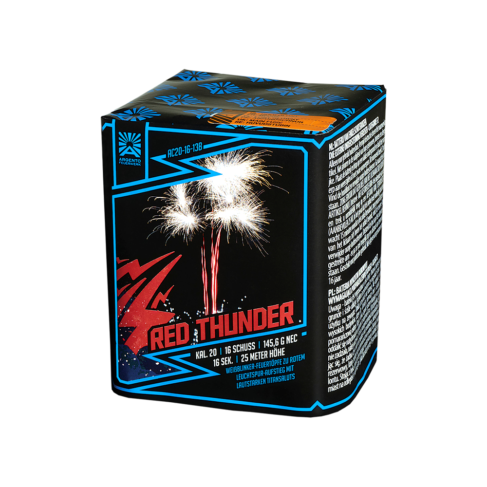 Argento Red Thunder, Feuerwerksbatterie, 16 Schuss